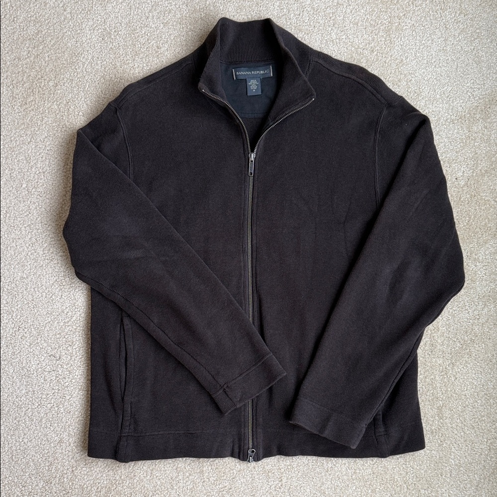 Banana Republic Men's Chocolate brown Zip-Up Sweater